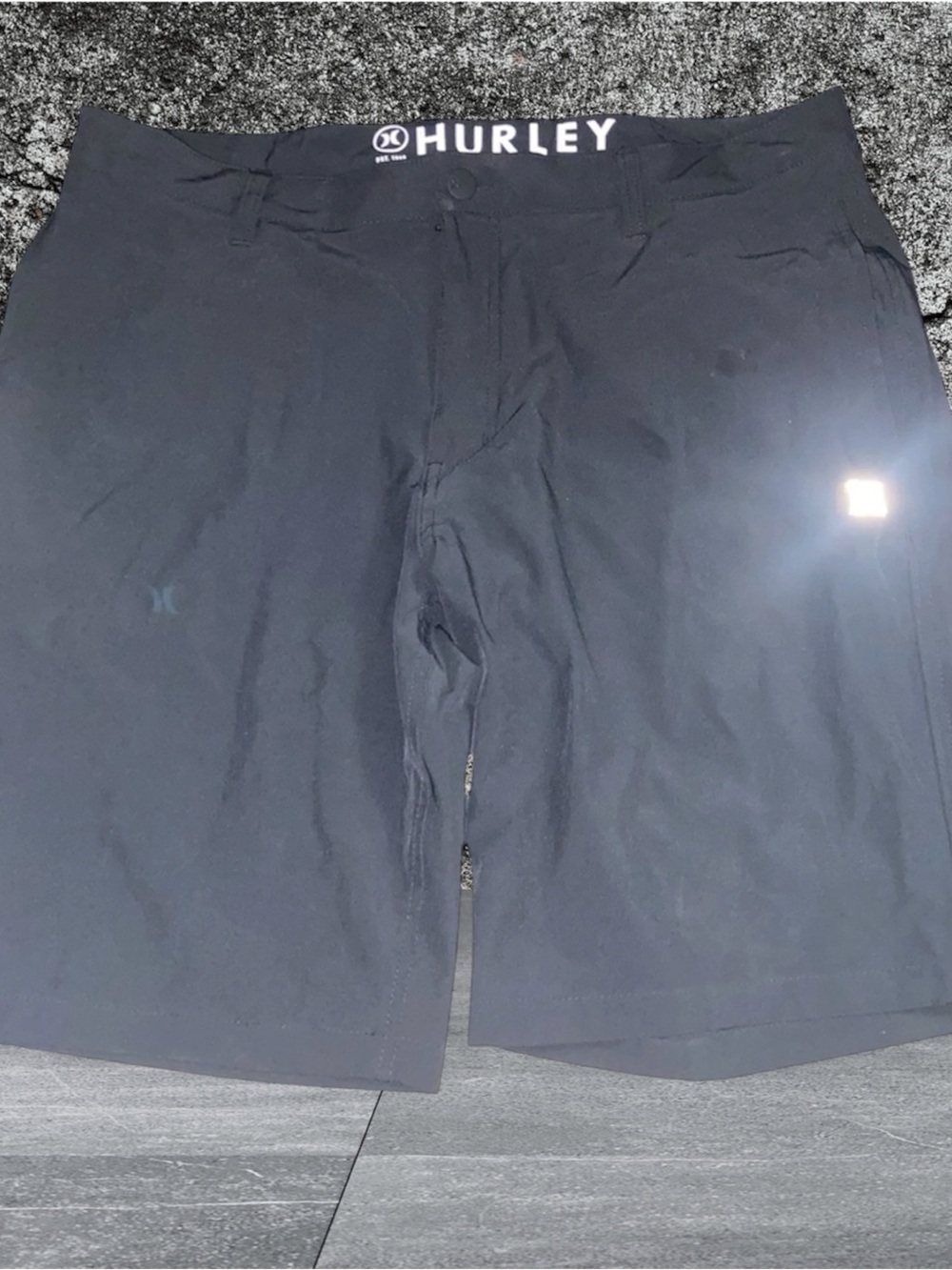 Hurley Men’s Black Flat Front Athletic Shorts